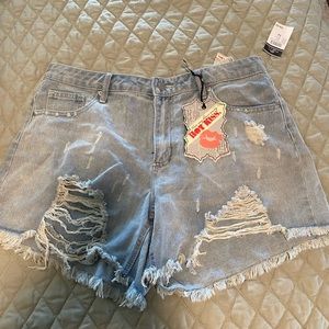 Hot kiss Ripped jean shorts. NWT